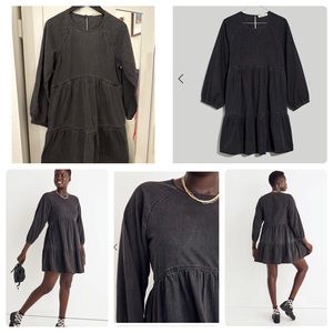 Madewell Denim Raglan-Sleeve Mini Dress in Lunar Wash.